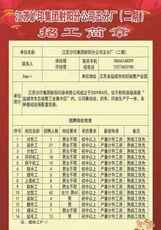 奉化東郊工廠火熱招聘啟事，職位信息一網打盡！