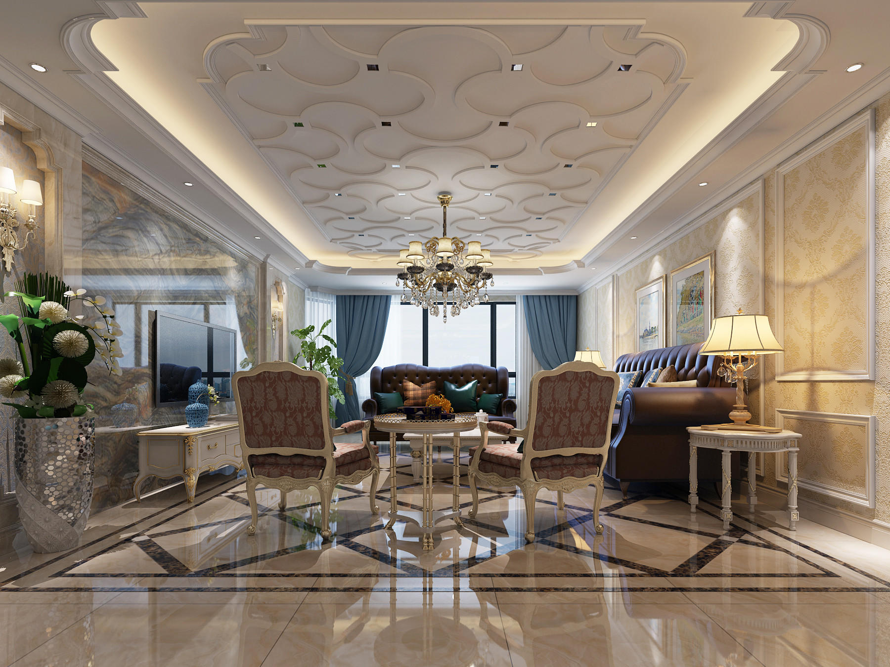 現(xiàn)代歐式吊頂設計,典雅與時尚的完美融合